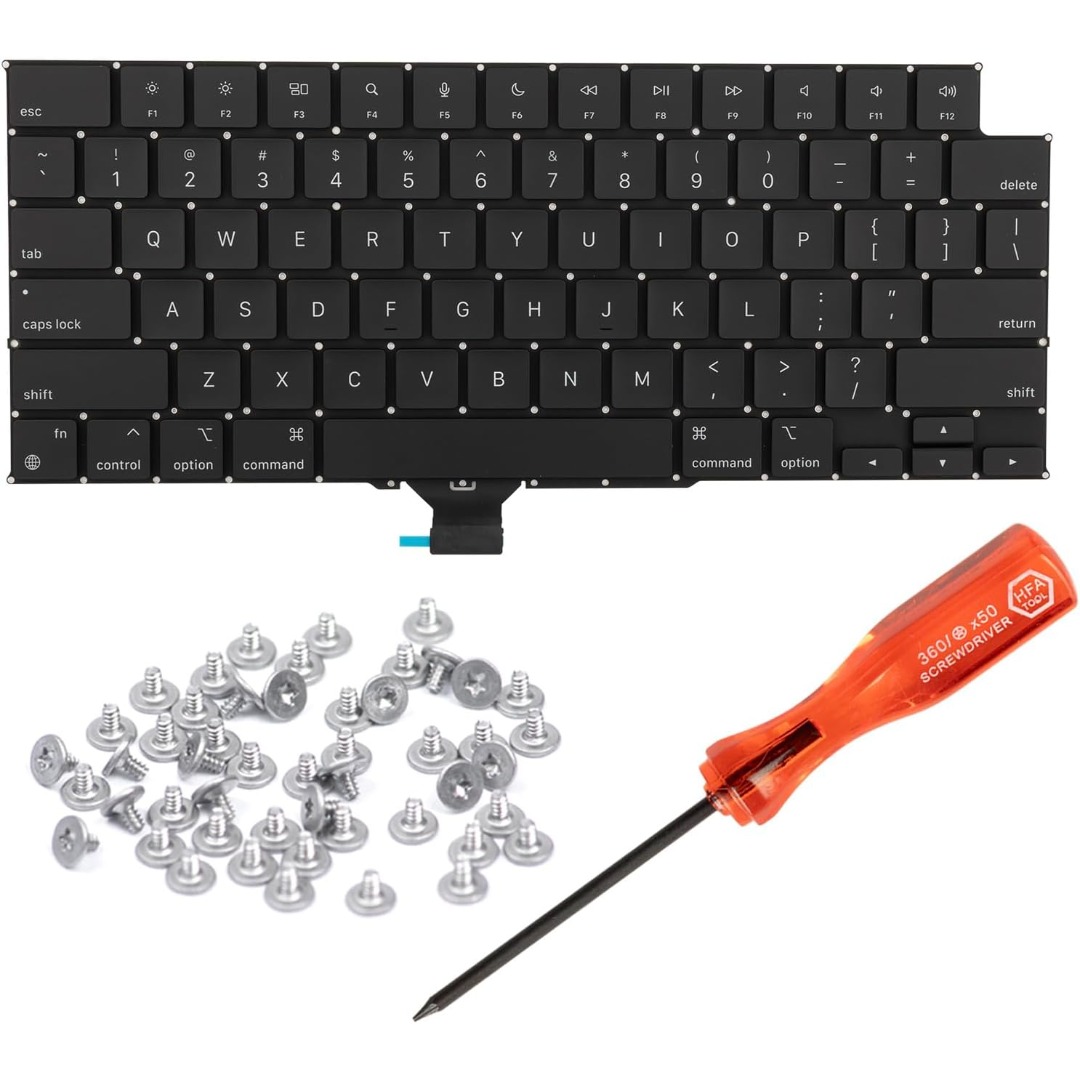 Keyboard Replacement for MacBook Pro (Models A2442, A2485, A2779, A2780, A2918, A2991, A2992, A3112, A3401, A3403, A3185, A3186) – US Layout or UK Layout