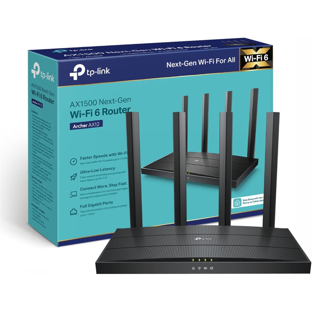TP-Link Archer AX12 – AX1500 Wi-Fi 6 Dual-Band Gigabit Router – New