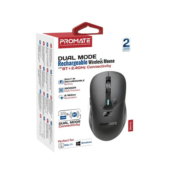 Promate Samo Dual Mode Rechargeable Wireless Mouse