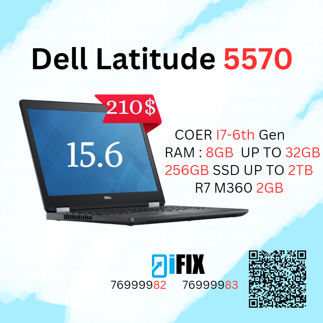 Dell Latitude 5570Core I7-6th GEN AMD 2GB  (Pre Owned)